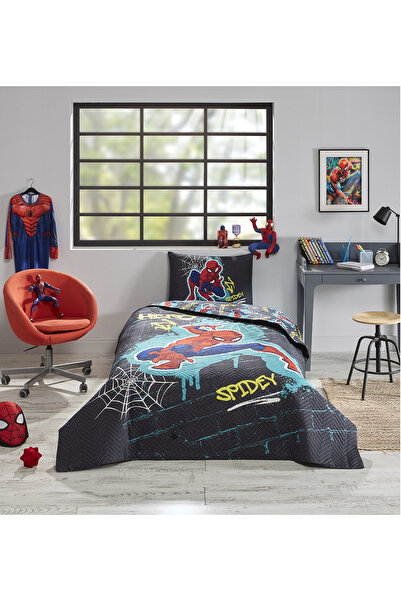 Özdilek Spiderman Street Tek Kişilik Disney Lisanslı Lastikli Çarşaf Kapitone Çocuk Nevresim Takımı