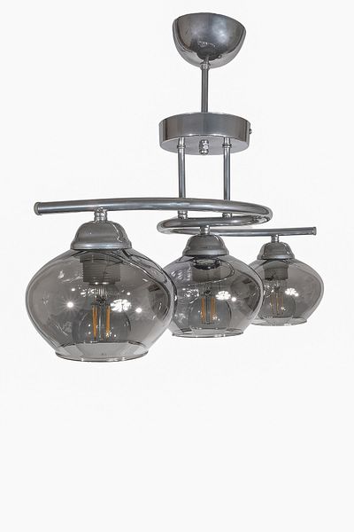 Fer Avize Fuji Modern Decorative Chrome Color 3-Piece Chandelier Living Room - Kitchen - Bedroom