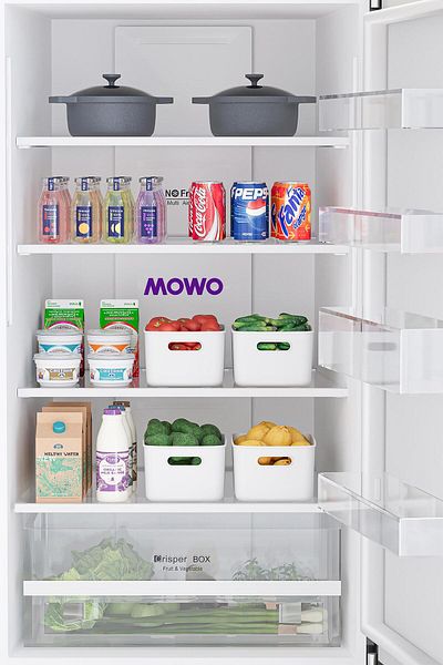 Mowo Home 4-Piece 3.5 Lt Freezer Box - Refrigerator Storage Container and Organizer