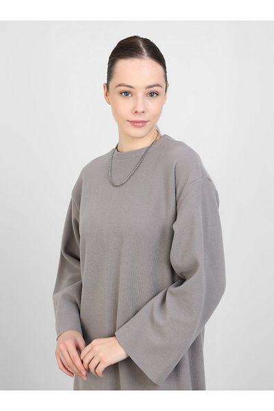 Benin Soft Textured Oversize Hijab Dress - Gray - Benin