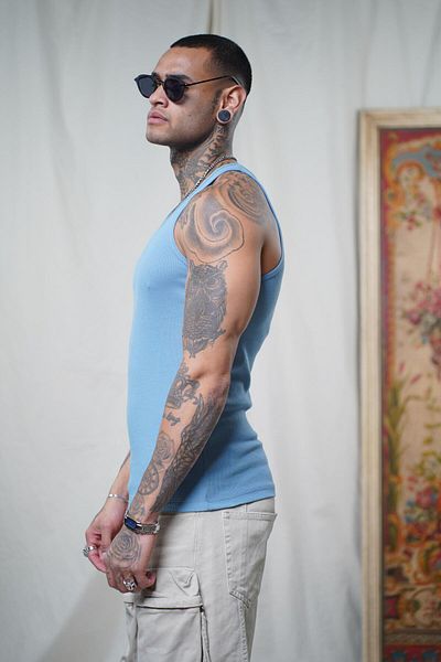 king brich Slim Fit Camisole Flexible Plain Men's Sports Athlete