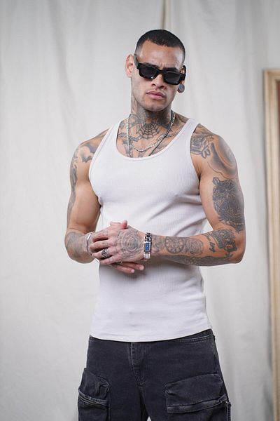 king brich Slim Fit Camisole Flexible Plain Men's Sports Athlete