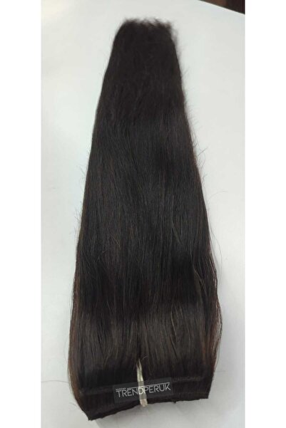 Nurdan Trend Peruk Gerçek Saç 8 Parça Çıtçıt Set 200 gr. 70 cm Koyu Kahve Renk