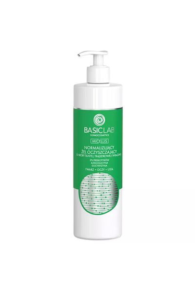 BASICLAB Normalizing Cleansing Gel για Λιπαρό, Ακνεϊκό και Ευαίσθητο δέρμα, 300 ml
