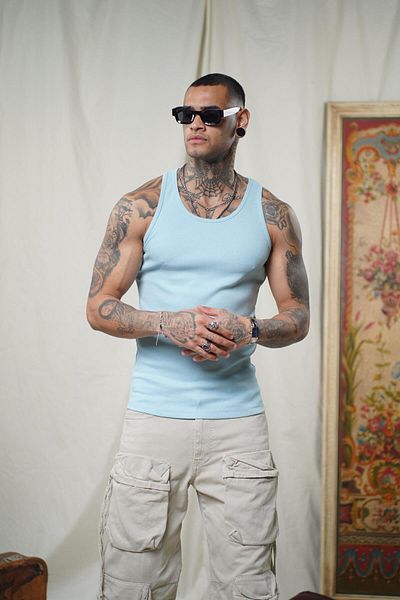 king brich Slim Fit Camisole Flexible Plain Men's Sports Athlete