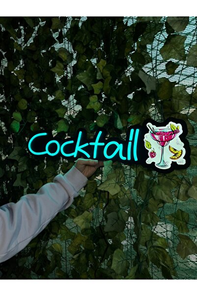 Neonite "COCKTAIL" Işıklı ve UV Baskılı Neonled ve Leon Dekoratif Duvar Yazıs...