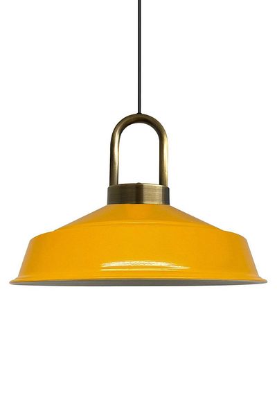 Bamyum Asletl-Lock Industrial Vintage Hängelampe  40 cm, Gelb Metall Pendelleuchte