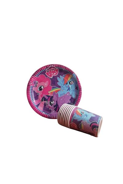Cadde Süs My Little Pon Themed Plate Glass Set of 8