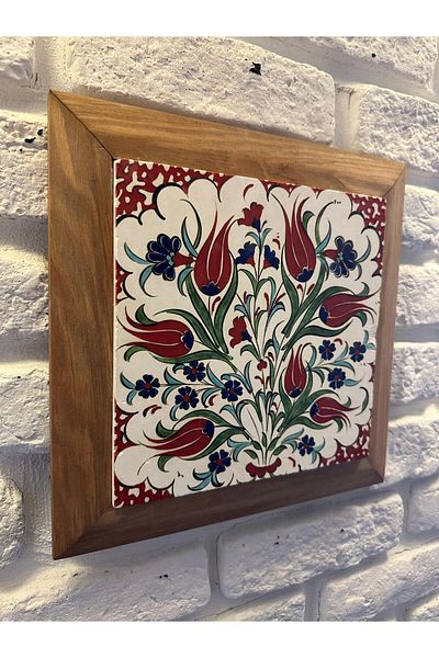 woodhomeworks Панел за картина с масивна рамка от естествен камък и мрамор 26x26 см