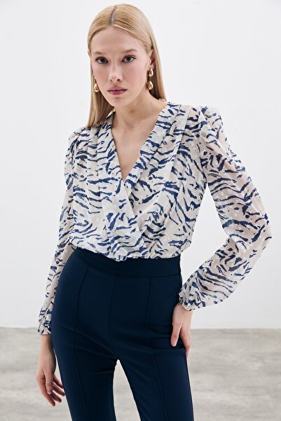 Sateen Блакитний боді з текстурою в крапку