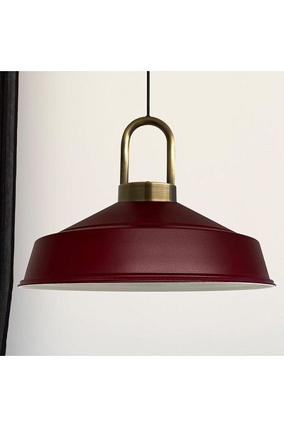 Bamyum Asletl-Lock Industrial Vintage Hängelampe  40 cm, Burgundisch Metall Pendelleuchte