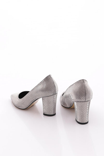 DGN Kadın Topuklu Ayakkabı Platin Yılan 216962621