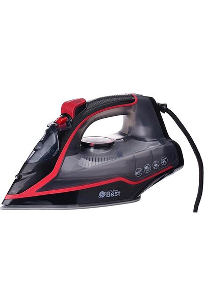 Techno Best 2000-2400w Steam Iron, Black/red