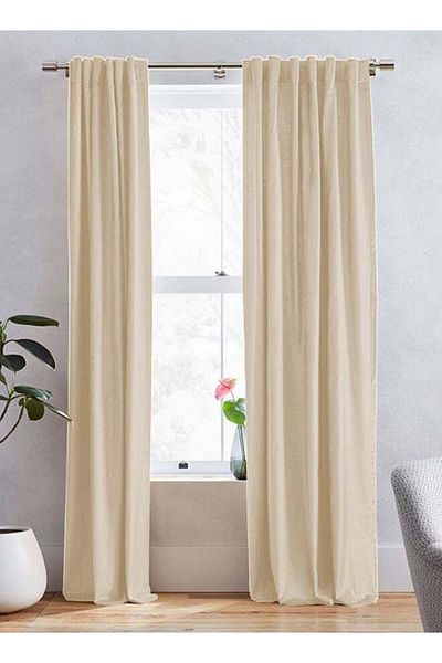 soufa dibaj Linen Curtain for Bedroom Dining Studio Office - Light Beige - 200×140 cm