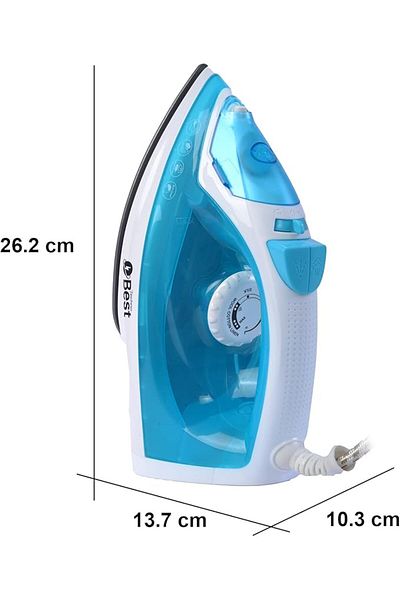 Techno Best 1800-2200W Steam Iron, White/Blue-BSI-001