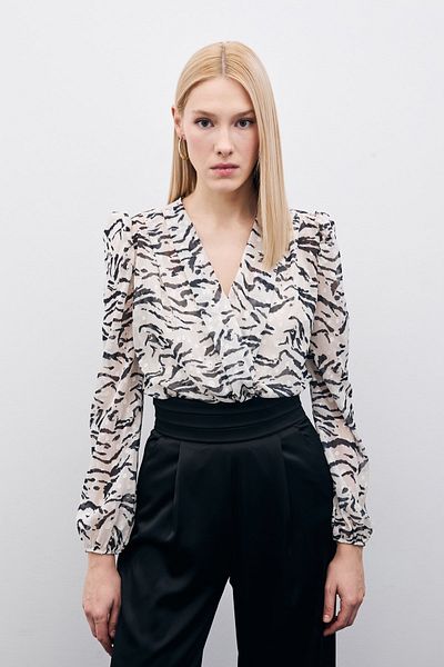 Sateen Body texturat cu buline - negru