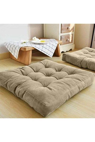 soufa dibaj Square Soft Velvet Decorative Cushion Attractive Colors - White