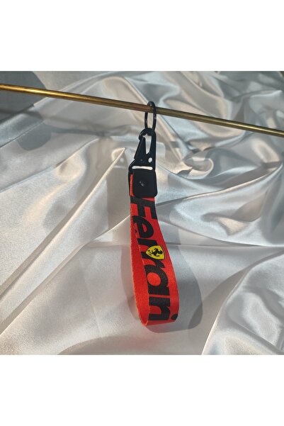 CEBECİOTO Ferrari Red Cloth Auto-Moto Key Chain Accessory 19cm Double Sided P...