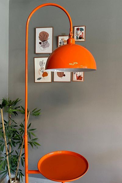 Bamyum Gorkiede Stehleuchte mit Ablage Metall 30 cm Breit Orange