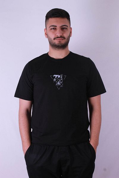 trender Мъжка тениска с принт City Epic, черна