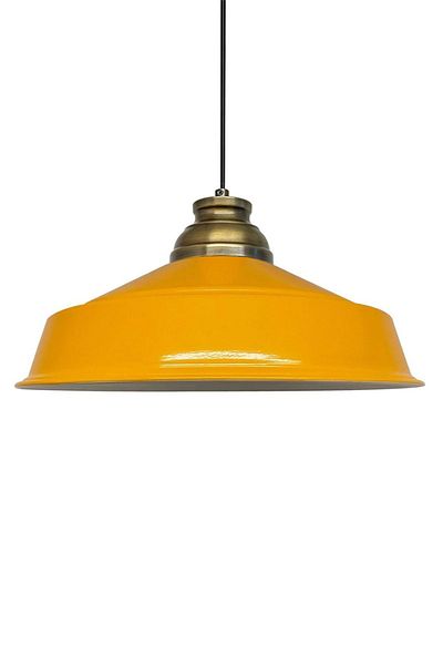 Bamyum Asletl-Lock Industrial Vintage Hängelampe  40 cm, Gelb Metall Pendelleuchte