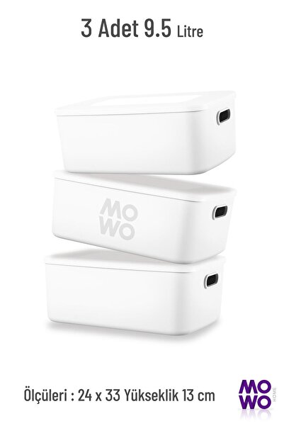 Mowo Home Retro Box 9-Piece White Multi-Purpose Organizer Storage Box with Lid, Organizer, Storage