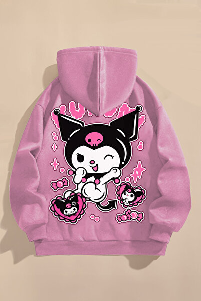 CC STORE Çocuk Sweatshirt üç iplik şardonlu baskılı Pembe sweatshirt |  Kurom...