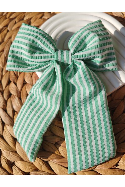 İLKYAZ Automatic Bow Buckle Striped Tailed Accessory