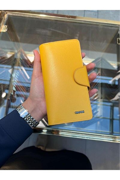 Grande Unisex Yellow Genuine Leather Wallet 2644