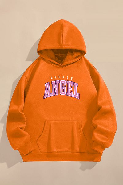 FEEL STYLE Оранжев детски суитшърт - тройно релефна нишка, щампа с герои