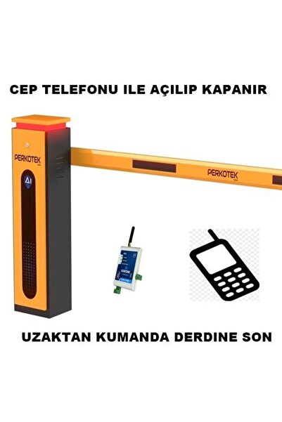 PERKOTEK Cep Telefonu Kontrollü Otopark Bariyeri 6 Metre Kollu + Cep Telefonu Modülü