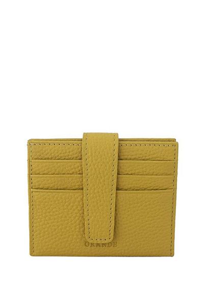 Grande Men's Card Holder - Genuine Leather, Yellow, Model 718