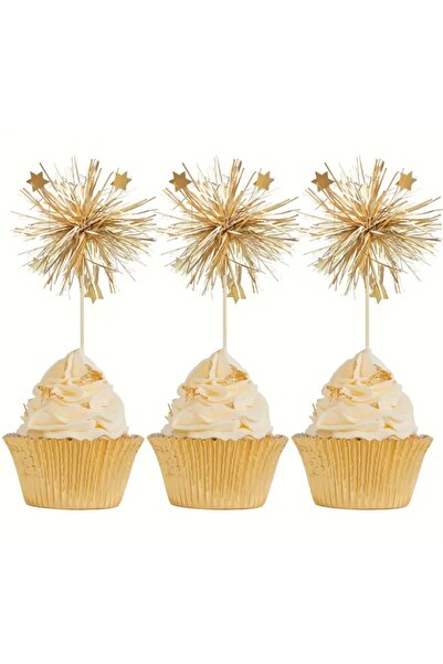 alenked 5'li Işıltılı Folyo Cupcake Süsleri