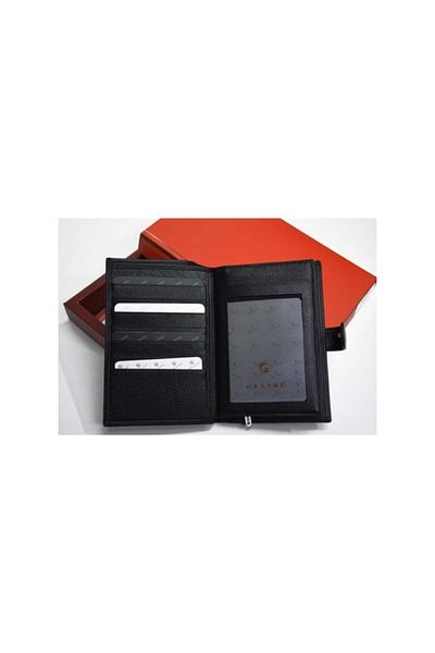 Grande Men's Black Genuine Leather Wallet 2462