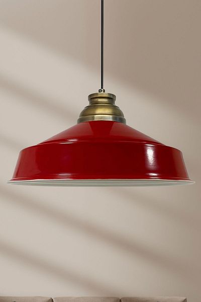 Bamyum Asletl-Lock Industrial Vintage Hängelampe  40 cm, Rot Metall Pendelleuchte