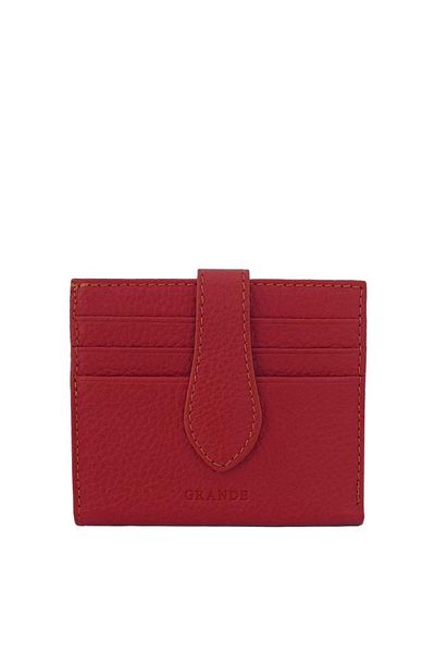 Grande Men's Red Card Holder Genuine Leather - 718 Model