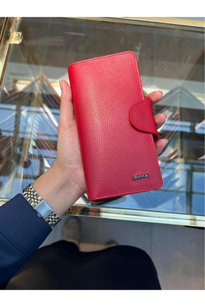 Grande Red Genuine Leather Unisex Wallet - Model 2644