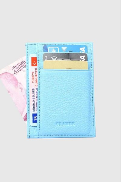 Grande Γνήσιο δέρμα ανδρική κάρτα Sky Blue 750