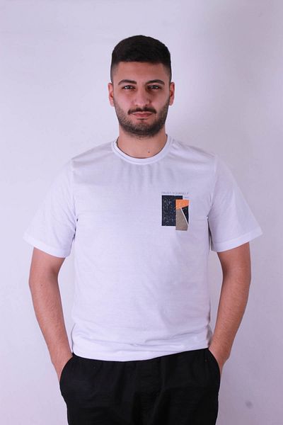 trender Trust - Yourself Print Tricou alb pentru bărbați