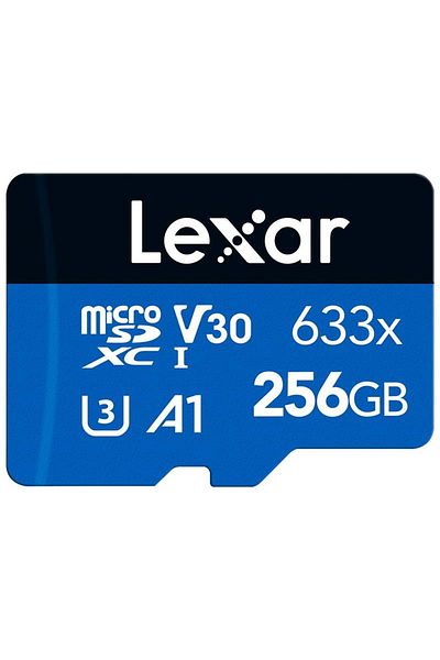Lexar بطاقة ذاكرة 256 جيجابايت 633x 100 ميجابايت/ثانية Microsdxc مع محول SD