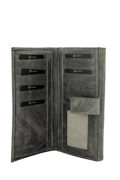 Grande Crazy Gri Справжня шкіряна жіноча гаманець - 2662