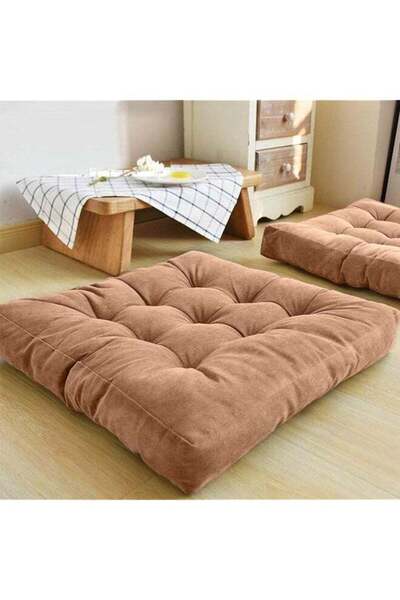 House One Square Soft Velvet Decorative Cushion Attractive Colors - Light Brown