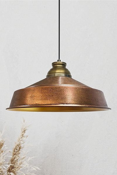 Bamyum Asletl-Lock Industrial Vintage Hängelampe  40 cm, Kupferfarbe Metall Pendelleuchte