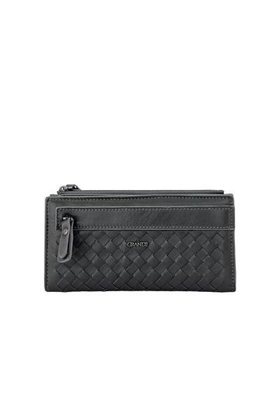 Grande Gray Genuine Leather Women's Knitted Wallet 2760