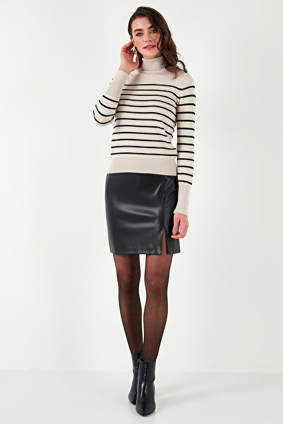 Lela Смугастий светр з регулярним кроєм та коміром-стійкою 4615565