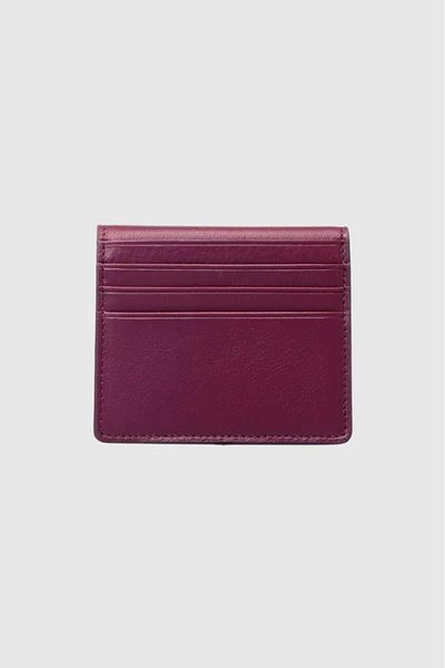 Grande Men's Genuine Leather Card Holder Wallet - Plum 762
