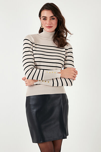 Lela Смугастий светр з регулярним кроєм та коміром-стійкою 4615565