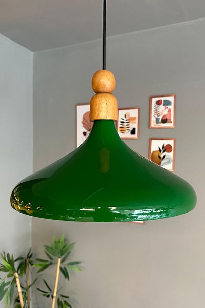 Bamyum Champion 35 cm Hängelampe Metall E27 Grün