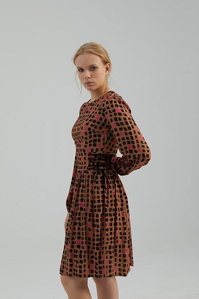 Naar Women's Waist Rope Detailed Printed Dress