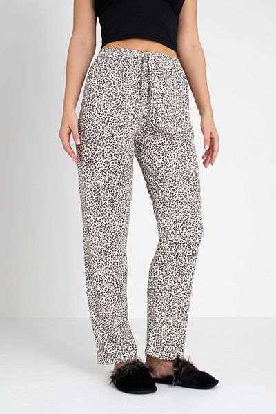 DONEX Pantaloni de pijama de damă cu imprimeu din țesătură groasă